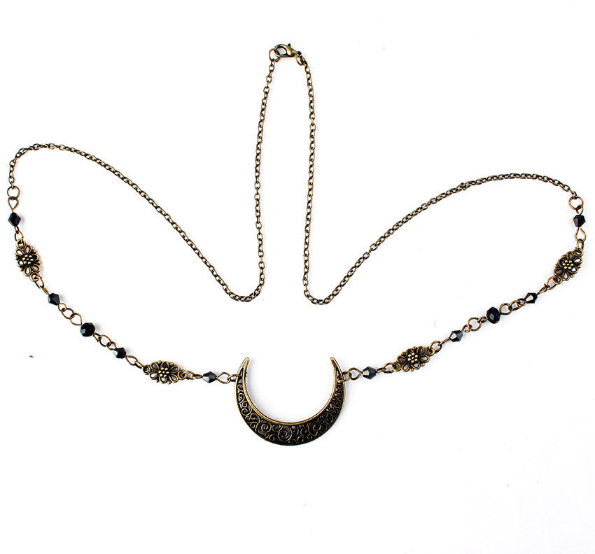 Retro Gothic Style Hollow Moon Pattern Accessories Head Chain