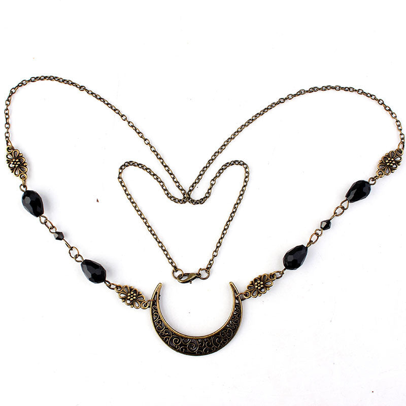 Retro Gothic Style Hollow Moon Pattern Accessories Head Chain