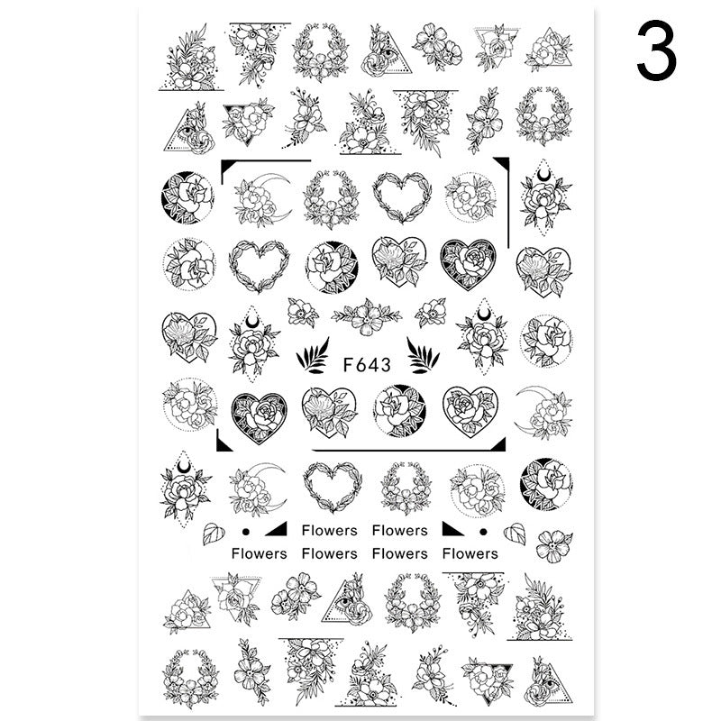 Summer Flowers and Love Adhesive Stickers Nail Art Stickers Foreign Trade Nail Stickers Nail Art Decals 1614930269798