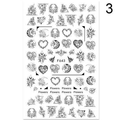 Summer Flowers and Love Adhesive Stickers Nail Art Stickers Foreign Trade Nail Stickers Nail Art Decals 1614930269798