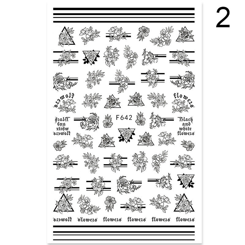 Summer Flowers and Love Adhesive Stickers Nail Art Stickers Foreign Trade Nail Stickers Nail Art Decals 1614930269801