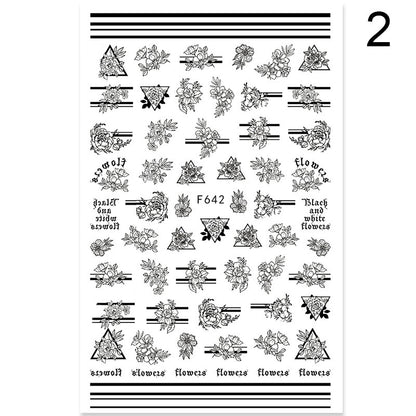 Summer Flowers and Love Adhesive Stickers Nail Art Stickers Foreign Trade Nail Stickers Nail Art Decals 1614930269801