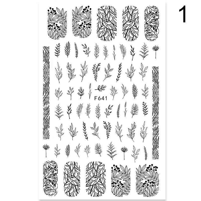 Summer Flowers and Love Adhesive Stickers Nail Art Stickers Foreign Trade Nail Stickers Nail Art Decals 1614930269814