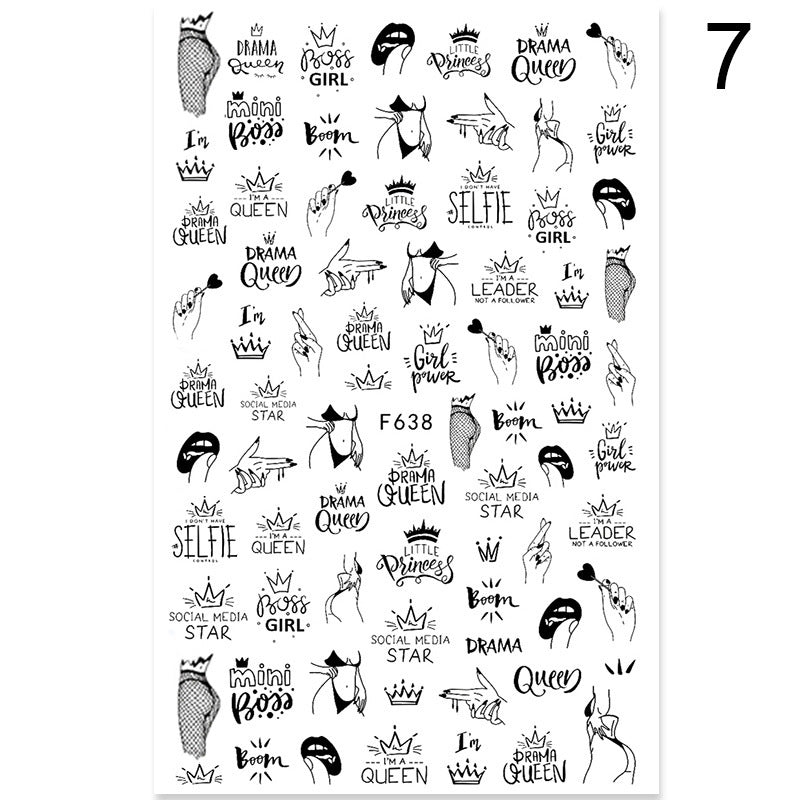 Summer Flowers and Love Adhesive Stickers Nail Art Stickers Foreign Trade Nail Stickers Nail Art Decals 1614930269846