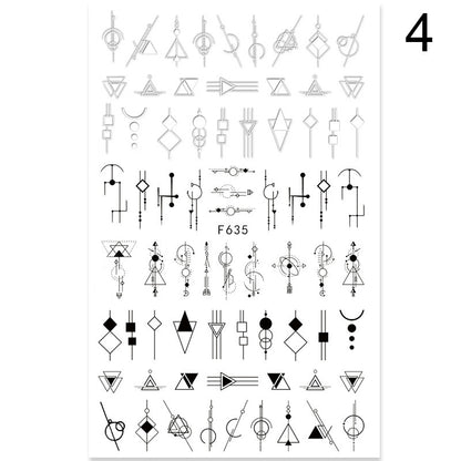 Summer Flowers and Love Adhesive Stickers Nail Art Stickers Foreign Trade Nail Stickers Nail Art Decals 1614930270083