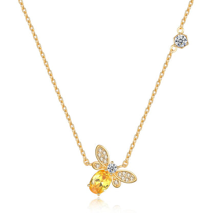 Little Bee Wings Pendant Necklace Ladies Trendy Clavicle Sweater Chain