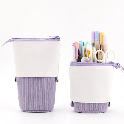 Multifunctional Creative Corduroy Retractable Pencil Case - 图片 8