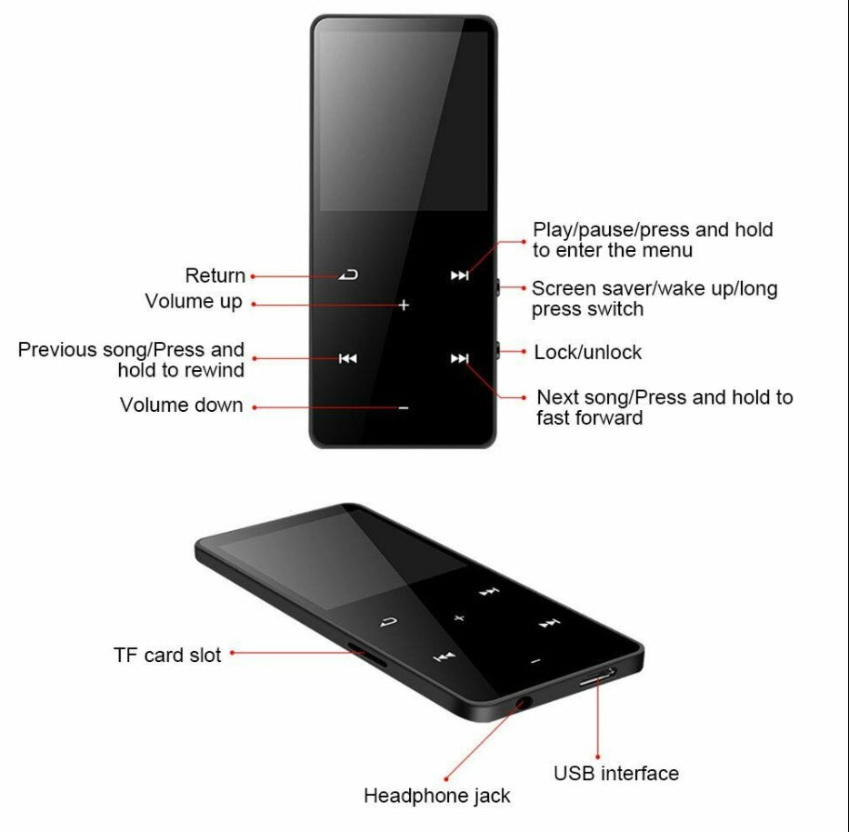 Card Touch Screen Bluetooth External Mini Walkman 1615083307979