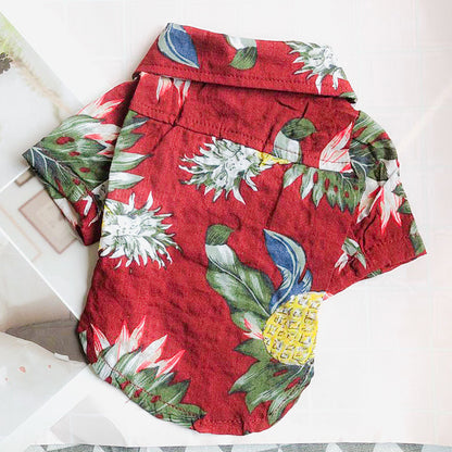 Hawaiian Teddy Small Dog Dog Shirt Cloth Cat Clothes 1615117581464