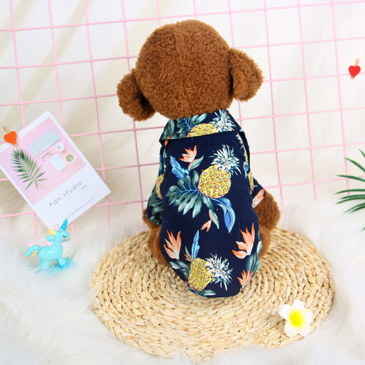 Hawaiian Teddy Small Dog Dog Shirt Cloth Cat Clothes 1615117581465