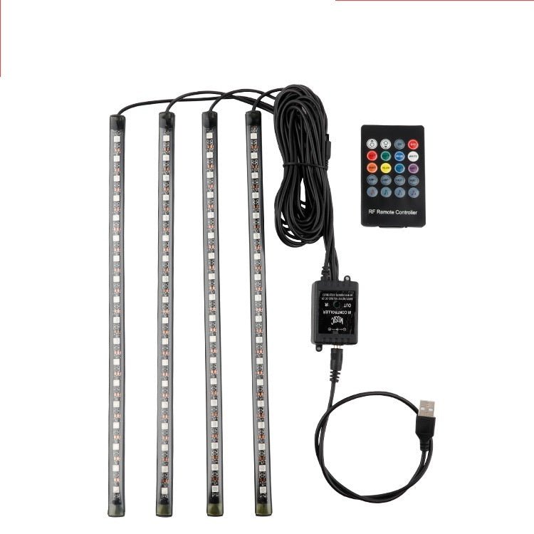 Automotive atmosphere One to four lights Remote 4x9 LED atmosphere lamp Indoor foot lamp 1615190956401