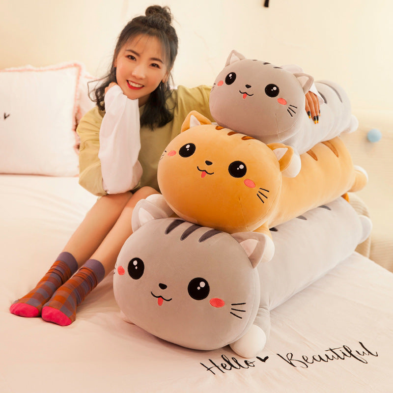 Foreign Trade Export Plush Toy Online Store Lying Down Happy Cat Pillow 1615252457153