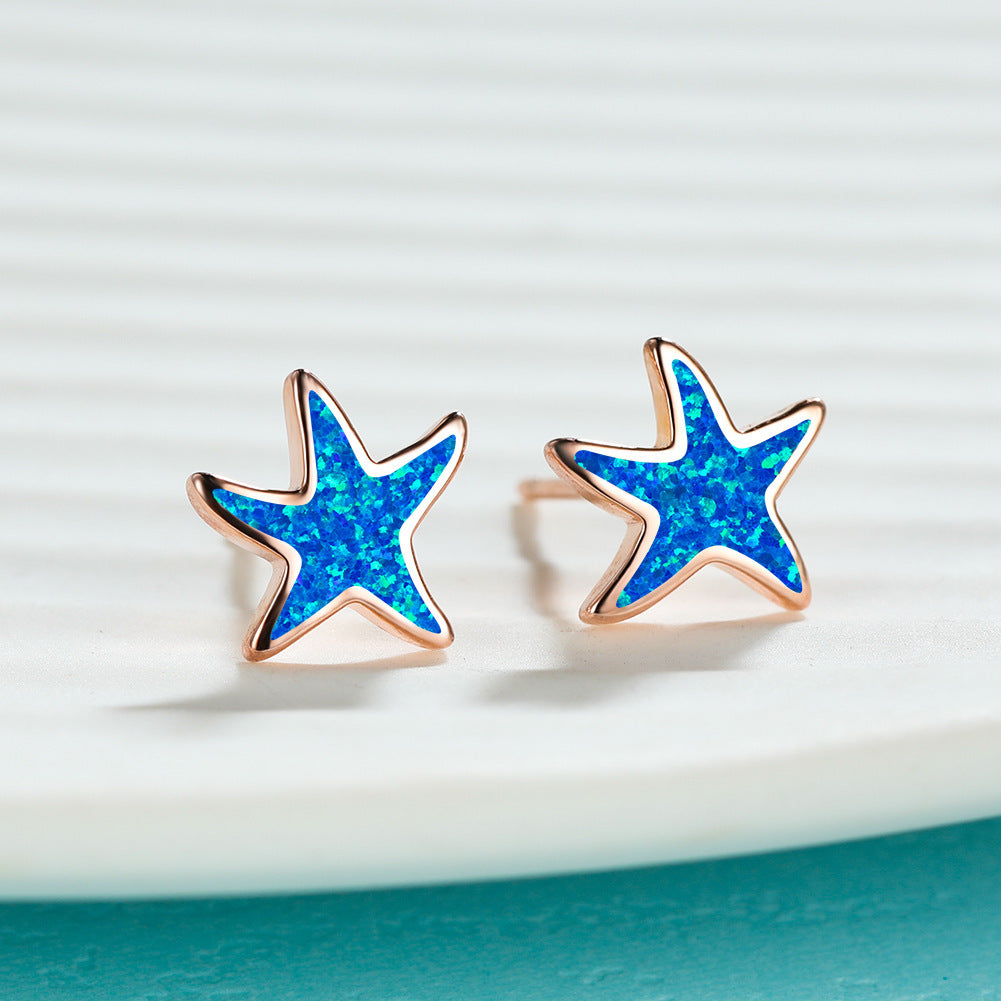 Simple Fresh And Sweet Opal Starfish Earrings 1615269671641