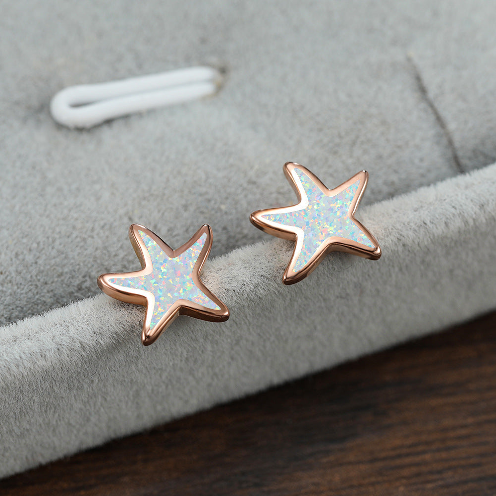 Simple Fresh And Sweet Opal Starfish Earrings 1615269671644