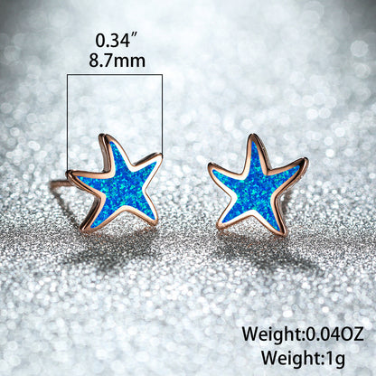 Simple Fresh And Sweet Opal Starfish Earrings 1615269671647