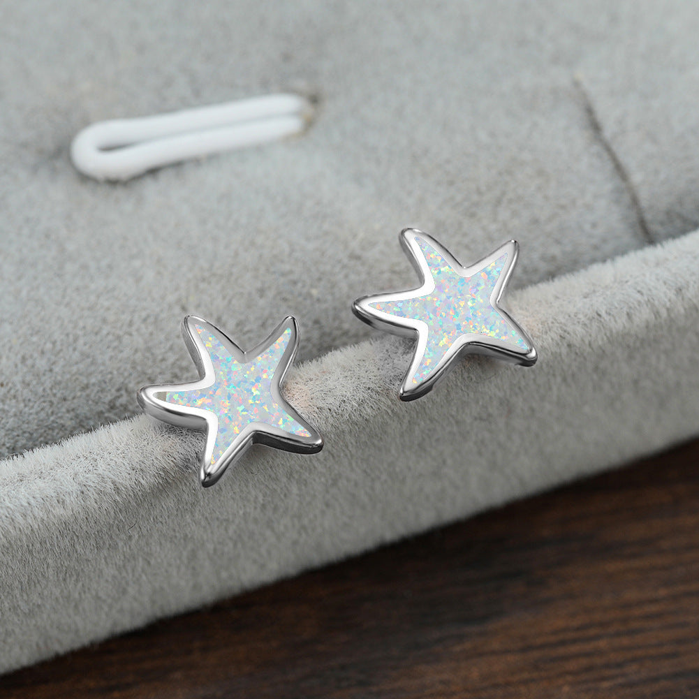 Simple Fresh And Sweet Opal Starfish Earrings 1615269672079