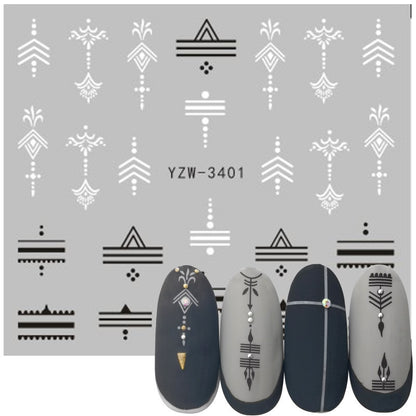 Geometric Line Smiley Cactus Cute Nail Art Sticker 1615285857658