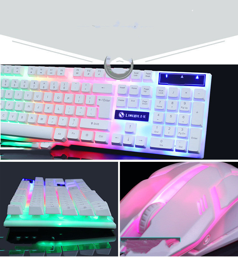 Limei GTX300 Keyboard And Mouse Set New USB Keyboard USB Mouse Internet Cafe Glowing Game Kit Colorful Backlight - 图片 2