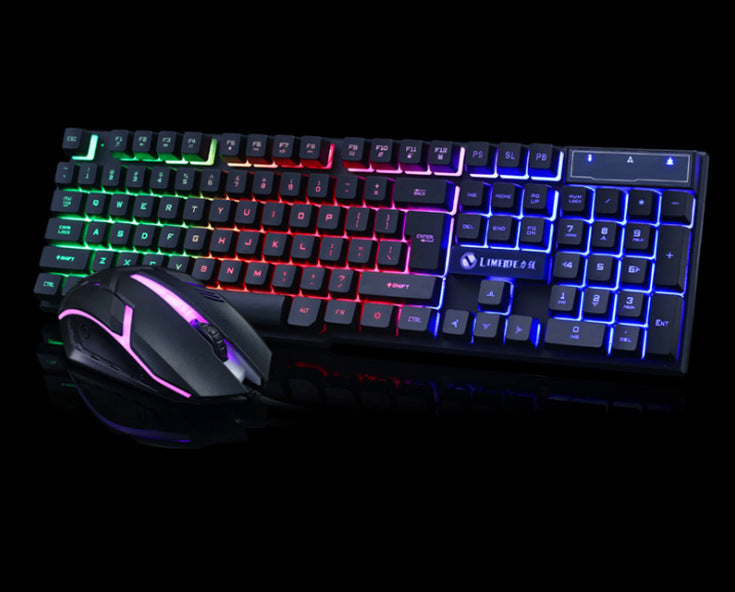Limei GTX300 Keyboard And Mouse Set New USB Keyboard USB Mouse Internet Cafe Glowing Game Kit Colorful Backlight - 图片 3
