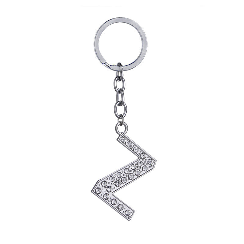 26 English Letter Keychain Creative Zinc Alloy Diamond Key Pendant - HD Wireless Product #27