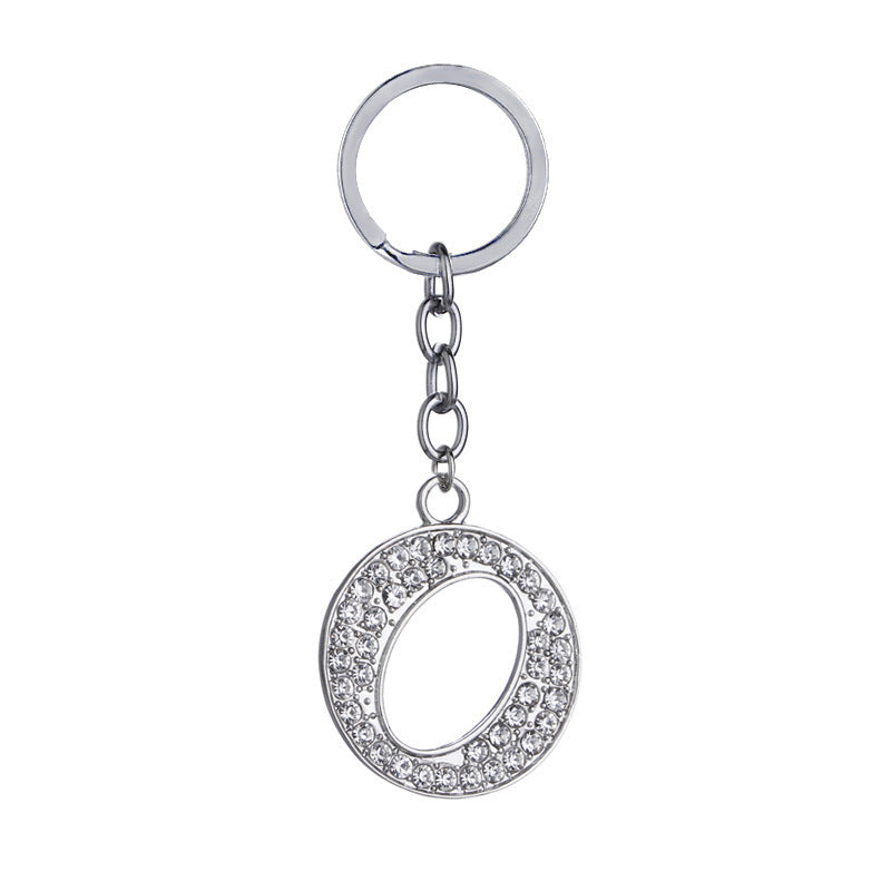 26 English Letter Keychain Creative Zinc Alloy Diamond Key Pendant - HD Wireless Product #16