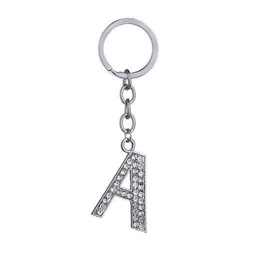 26 English Letter Keychain Creative Zinc Alloy Diamond Key Pendant - HD Wireless Product #1