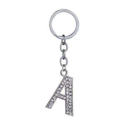 26 English Letter Keychain Creative Zinc Alloy Diamond Key Pendant - HD Wireless Product #2