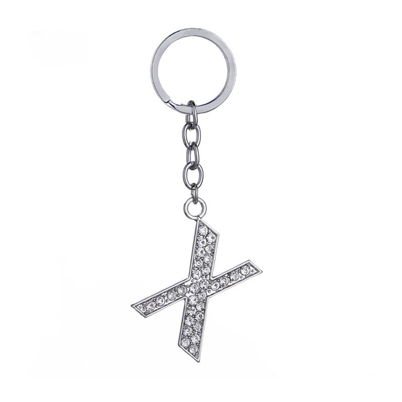 26 English Letter Keychain Creative Zinc Alloy Diamond Key Pendant - HD Wireless Product #25