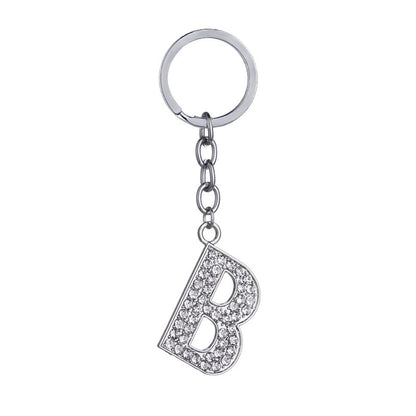 26 English Letter Keychain Creative Zinc Alloy Diamond Key Pendant - HD Wireless Product #3