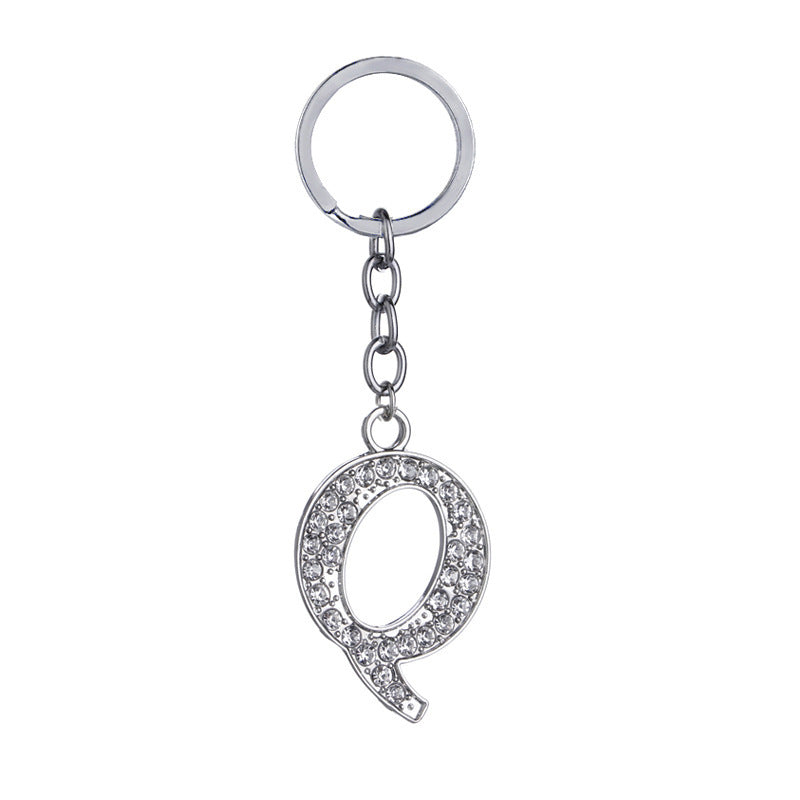 26 English Letter Keychain Creative Zinc Alloy Diamond Key Pendant - HD Wireless Product #18