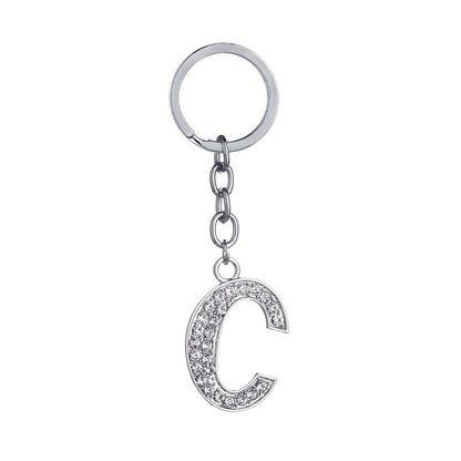 26 English Letter Keychain Creative Zinc Alloy Diamond Key Pendant - HD Wireless Product #4