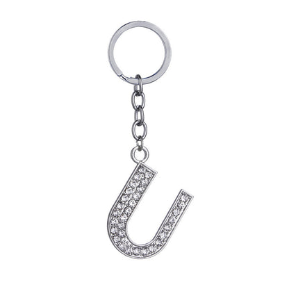 26 English Letter Keychain Creative Zinc Alloy Diamond Key Pendant - HD Wireless Product #22