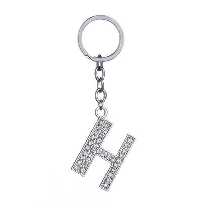 26 English Letter Keychain Creative Zinc Alloy Diamond Key Pendant - HD Wireless Product #9
