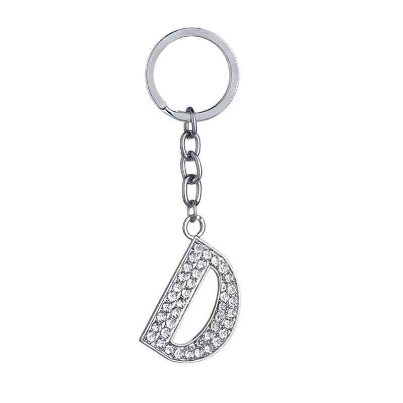 26 English Letter Keychain Creative Zinc Alloy Diamond Key Pendant - HD Wireless Product #5