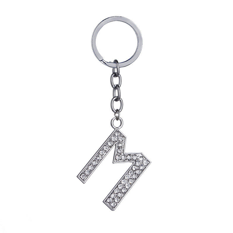 26 English Letter Keychain Creative Zinc Alloy Diamond Key Pendant - HD Wireless Product #14