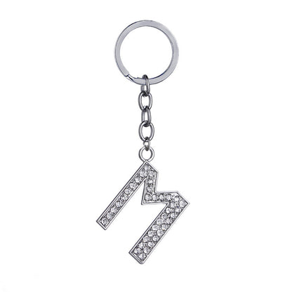 26 English Letter Keychain Creative Zinc Alloy Diamond Key Pendant - HD Wireless Product #14