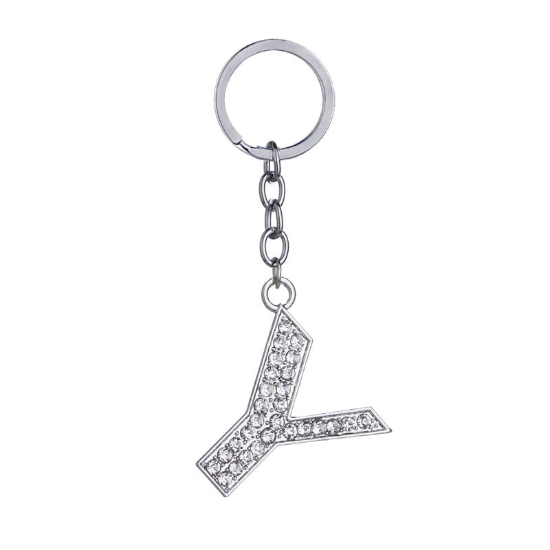 26 English Letter Keychain Creative Zinc Alloy Diamond Key Pendant - HD Wireless Product #26
