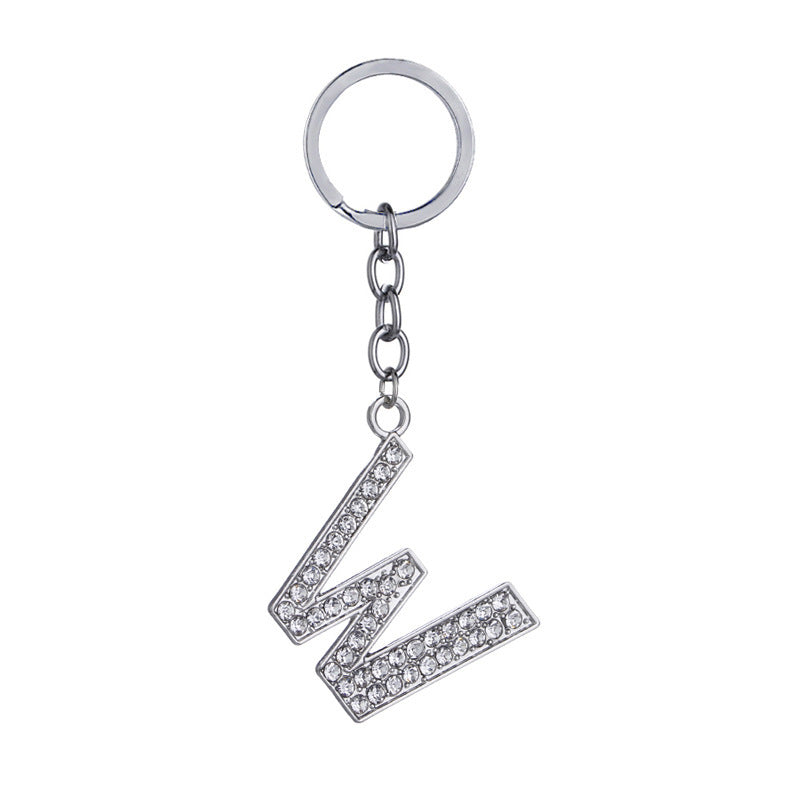 26 English Letter Keychain Creative Zinc Alloy Diamond Key Pendant - HD Wireless Product #24