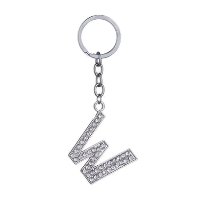 26 English Letter Keychain Creative Zinc Alloy Diamond Key Pendant - HD Wireless Product #24