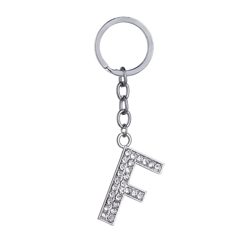 26 English Letter Keychain Creative Zinc Alloy Diamond Key Pendant - HD Wireless Product #7