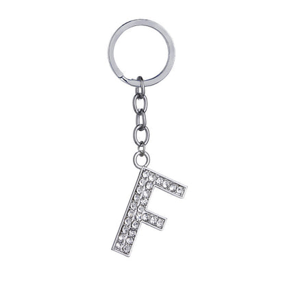 26 English Letter Keychain Creative Zinc Alloy Diamond Key Pendant - HD Wireless Product #7