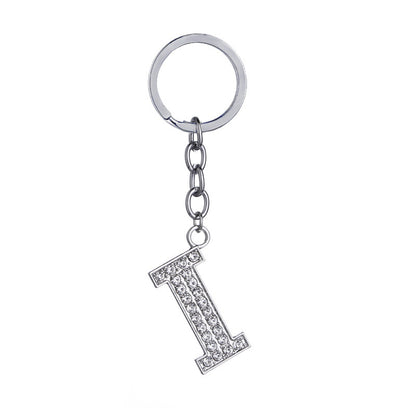 26 English Letter Keychain Creative Zinc Alloy Diamond Key Pendant - HD Wireless Product #10