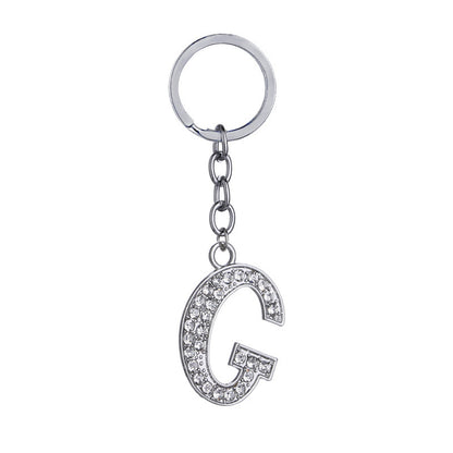 26 English Letter Keychain Creative Zinc Alloy Diamond Key Pendant - HD Wireless Product #8