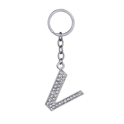 26 English Letter Keychain Creative Zinc Alloy Diamond Key Pendant - HD Wireless Product #23