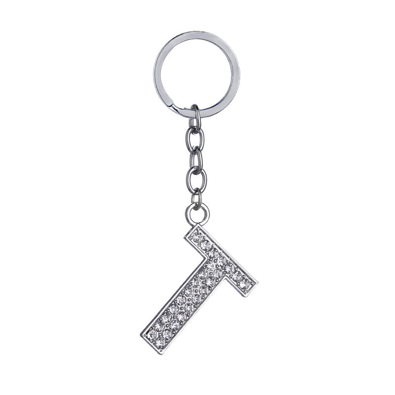 26 English Letter Keychain Creative Zinc Alloy Diamond Key Pendant - HD Wireless Product #21