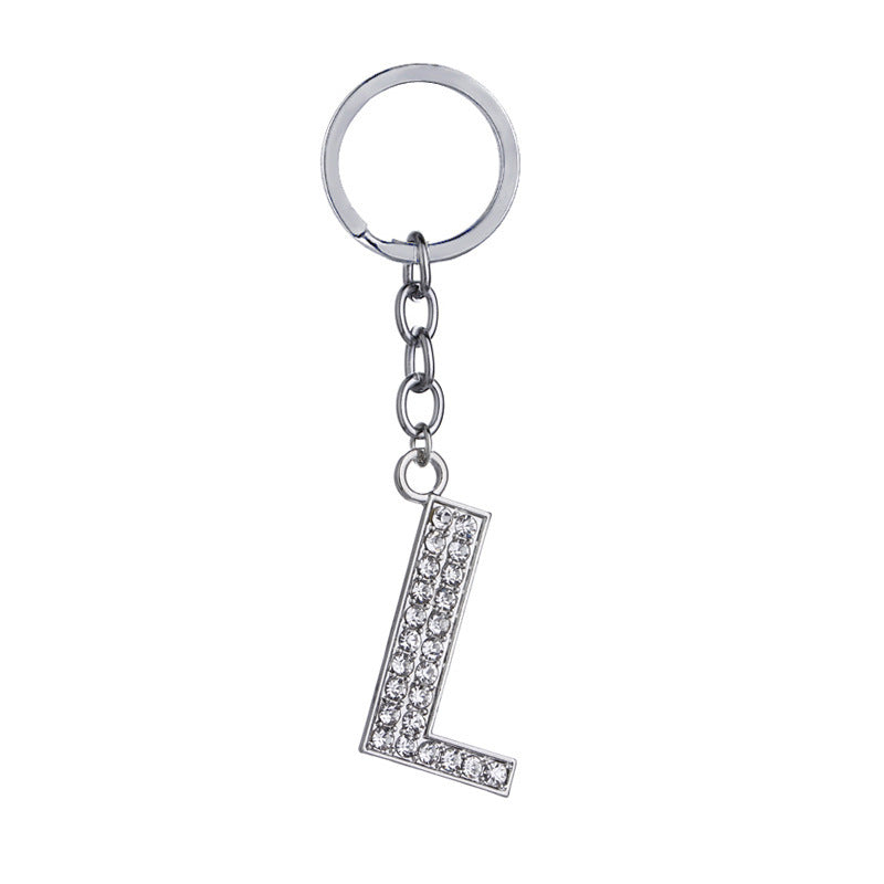 26 English Letter Keychain Creative Zinc Alloy Diamond Key Pendant - HD Wireless Product #13
