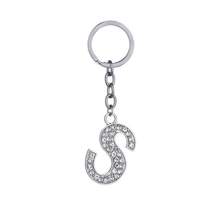 26 English Letter Keychain Creative Zinc Alloy Diamond Key Pendant - HD Wireless Product #20
