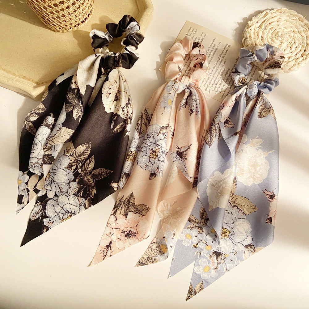 French Streamer Headband Silk Scarf Head Rope