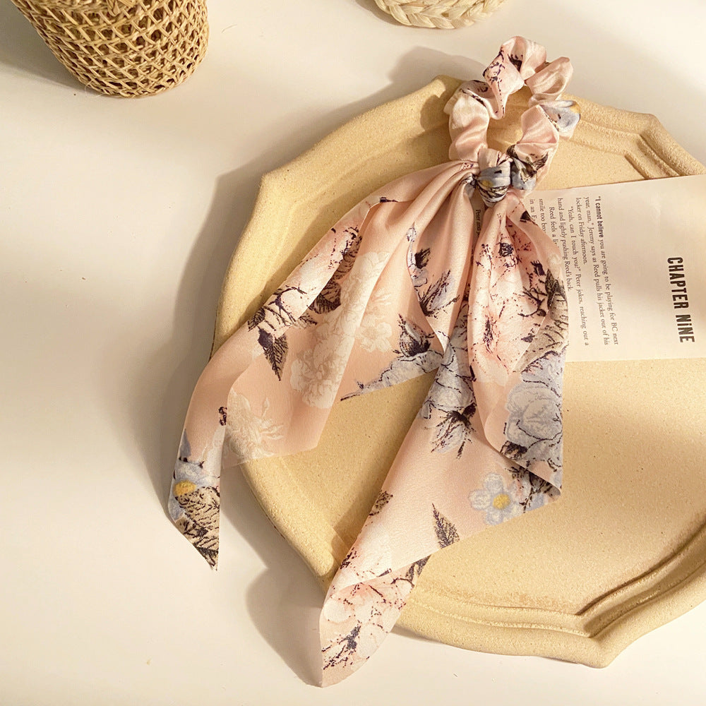French Streamer Headband Silk Scarf Head Rope