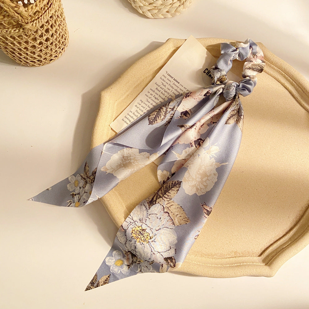 French Streamer Headband Silk Scarf Head Rope